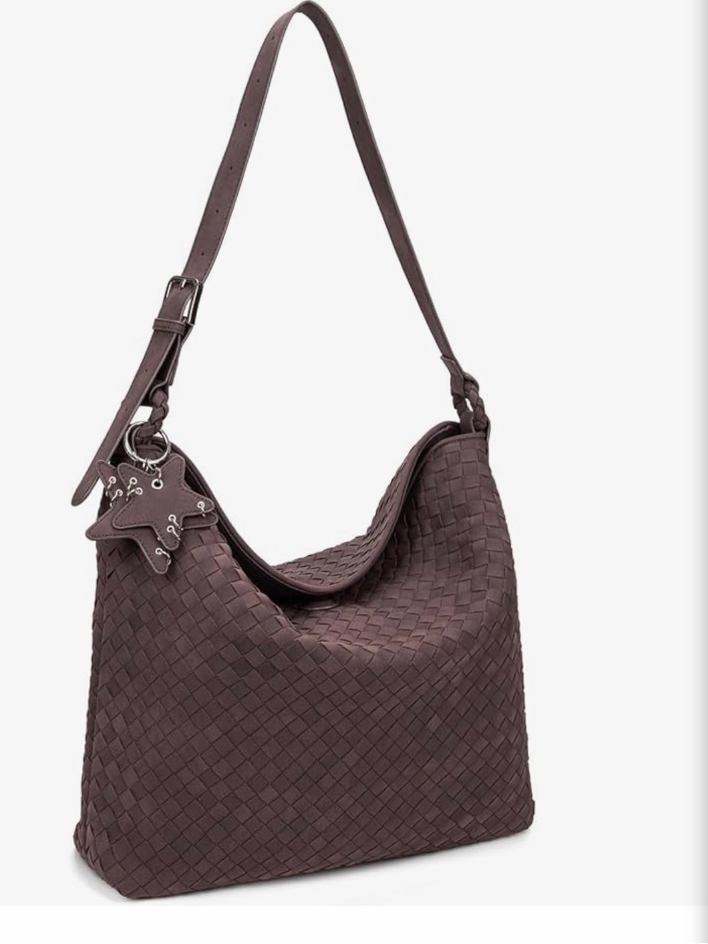 Woven Leather Brown extra large Hobo Bag. Excellent quality! NWT $35